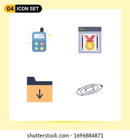 4 Flat Icon concept for Websites Mobile and Apps baby; insert; best website; website progress; astronomy Editable Vector Design Elements