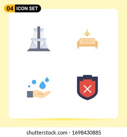 4 Flat Icon concept for Websites Mobile and Apps electrical; hand; transmission tower; lump; wash Editable Vector Design Elements