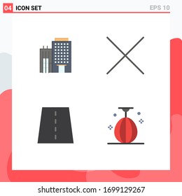 4 Concepto de icono plano para los sitios web de los hoteles Mobile y Apps; red; servicio; puente; materiales para el diseño de vectores editables en bolsa