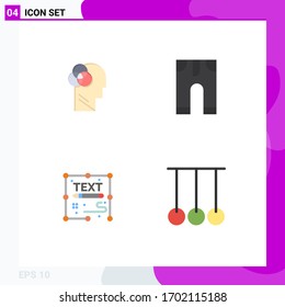 4 Flaches Icon-Konzept für Websites Mobile und Apps Human Intelligence; kreativ; Kopf; Hosen; Design-Elemente für die bearbeitbare Vektorillustration