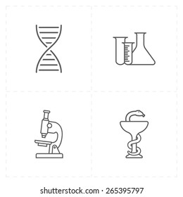 4 flat medicine icons