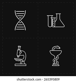 4 flat medicine icons