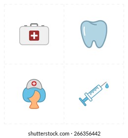 4 flat medicine icons