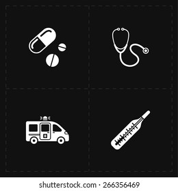 4 flat medicine icons