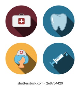 4 flat medicine icons