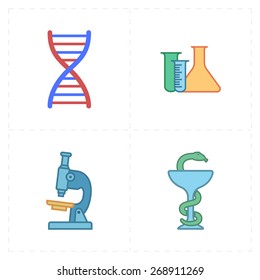 4 flat medicine icons