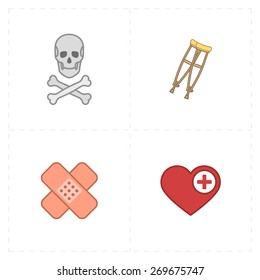 4 flat medicine icons