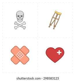 4 flat medicine icons