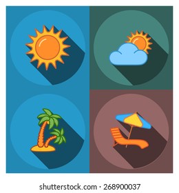4 flat travel company icons