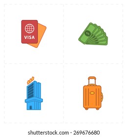 4 flat travel company icons
