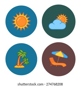 4 flat travel company icons