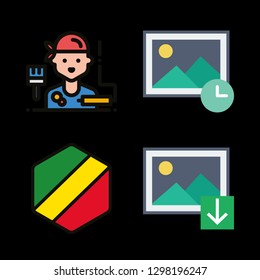 4 flora icons with image and dyer in this set