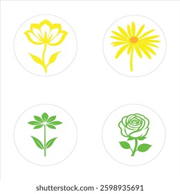 4 Flower Set in EPS