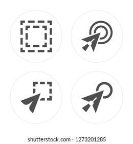 4 Focus, Selection, Cursor, Cursor modern icons on round shapes, vector illustration, eps10, trendy icon set.