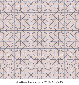4 plegado de geometría islámica sin fisuras Monoline patrón azul y marrón