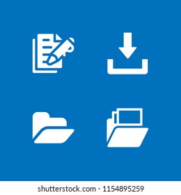 4 folder icons in vector set. file and document illustration for web and graphic design