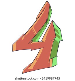 4 Font Graffiti. Lettering Hiphop Font
