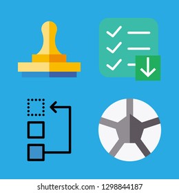 4 form icons with list and football in this set