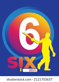 4 four and 6 Sixer Illustration for cricket Match. vector