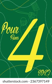 4 four and 6 Sixer Illustration for cricket Match vector