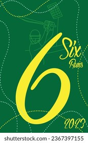 4 four and 6 Sixer Illustration for cricket Match vector