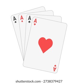 4 Four ace card. Vector illustration