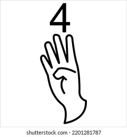 4 Four Hand Sign Deaf Language Stock Vector (Royalty Free) 2201281787 ...