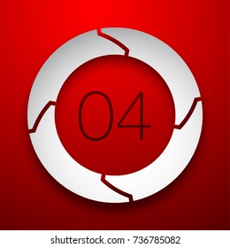 4 four parameter flat design concept components. Modern infographics vector illustration banner, business diagram brochure.