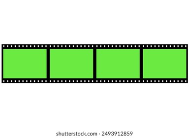 4 Frame of Film Strip with green screen