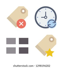 4 frame icons with menu and signs in this set