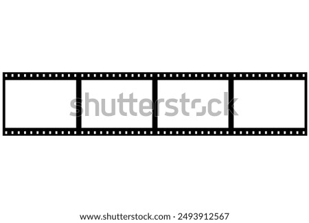 4 Frames Film Strip blank and uncut. Editable Clip art.
