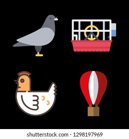 4 free icons with hen and cage in this set
