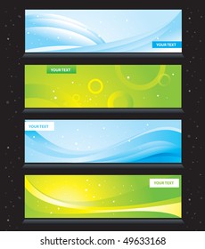4 fresh banners set. Vector graphic.