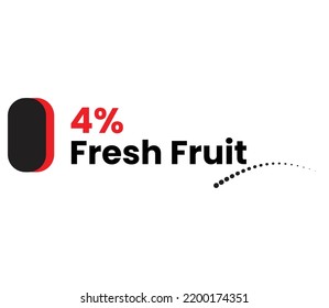 4% Fresh Quality Label Sign for product vector art illustration with stylish font and black red color