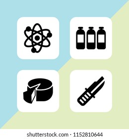 4 full icons in vector set. miscellaneous, bottle and milk illustration for web and graphic design