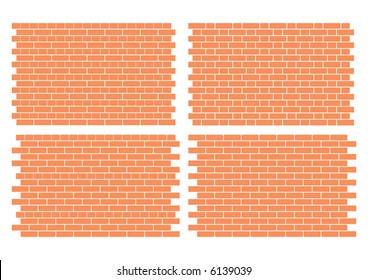 4 fully editable vector architectural brick work patterns