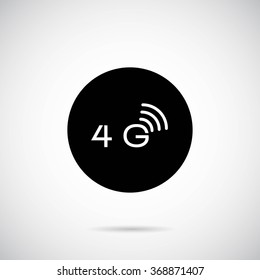 4 G icon on black background. Vector art.