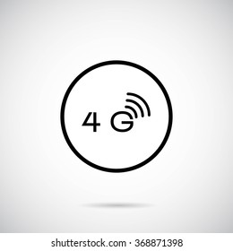 4 G icon on white background. Vector art.