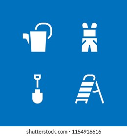 4 gardener icons in vector set. farming and gardening and shovel illustration for web and graphic design