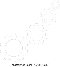 4 gears on a white background
