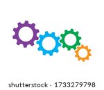 4 gears with purple, blue, green, yellow gears for driving machinery Gear is an important device in engine equipment.