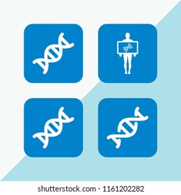 4 gene icons in vector set. dna illustration for web and graphic design