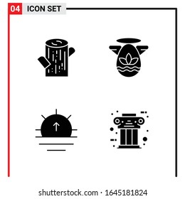 4 General Icons for website design print and mobile apps. 4 Glyph Symbols Signs Isolated on White Background. 4 Icon Pack.
