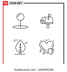 4 General Icons for website design print and mobile apps. 4 Outline Symbols Signs Isolated on White Background. 4 Icon Pack.