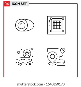 4 General Icons for website design print and mobile apps. 4 Outline Symbols Signs Isolated on White Background. 4 Icon Pack.