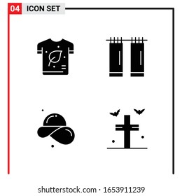 4 General Icons for website design print and mobile apps. 4 Glyph Symbols Signs Isolated on White Background. 4 Icon Pack.