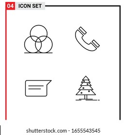4 General Icons for website design print and mobile apps. 4 Outline Symbols Signs Isolated on White Background. 4 Icon Pack.