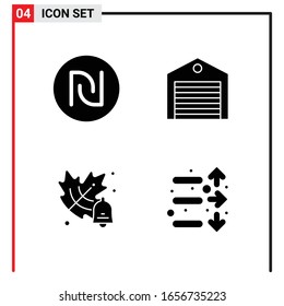 4 General Icons for website design print and mobile apps. 4 Glyph Symbols Signs Isolated on White Background. 4 Icon Pack.