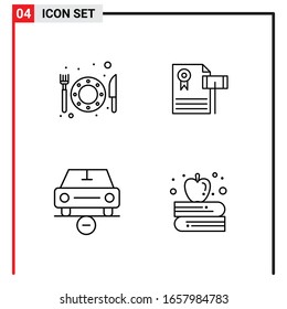 4 Iconos generales para diseño de sitios web, aplicaciones impresas y móviles. 4 Símbolos de esquema Señales aisladas en fondo blanco. Paquete de 4 iconos.