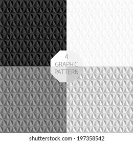 4 geometric pattern collection,black and white seamless pattern